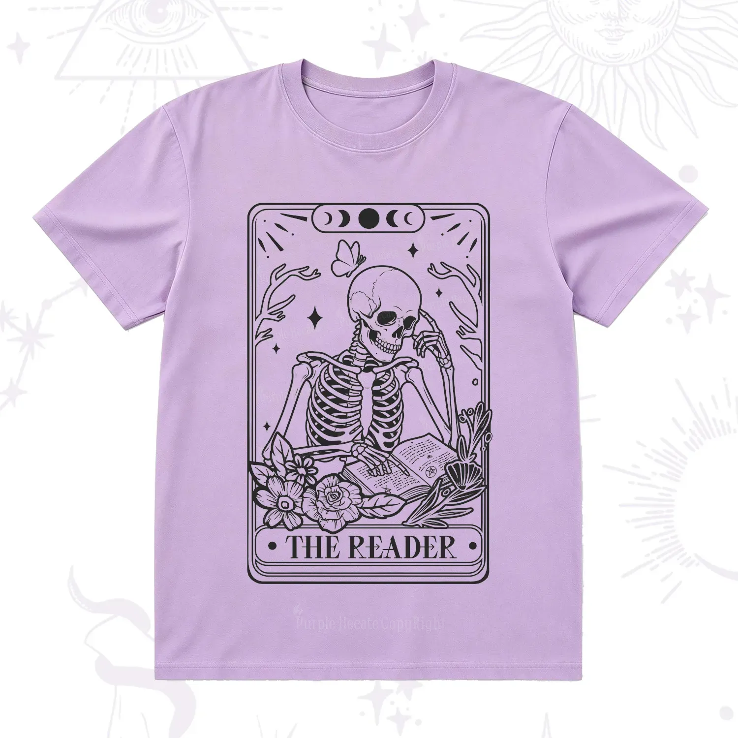 Purplehecate The Reader Tarot Skeleton T-Shirt