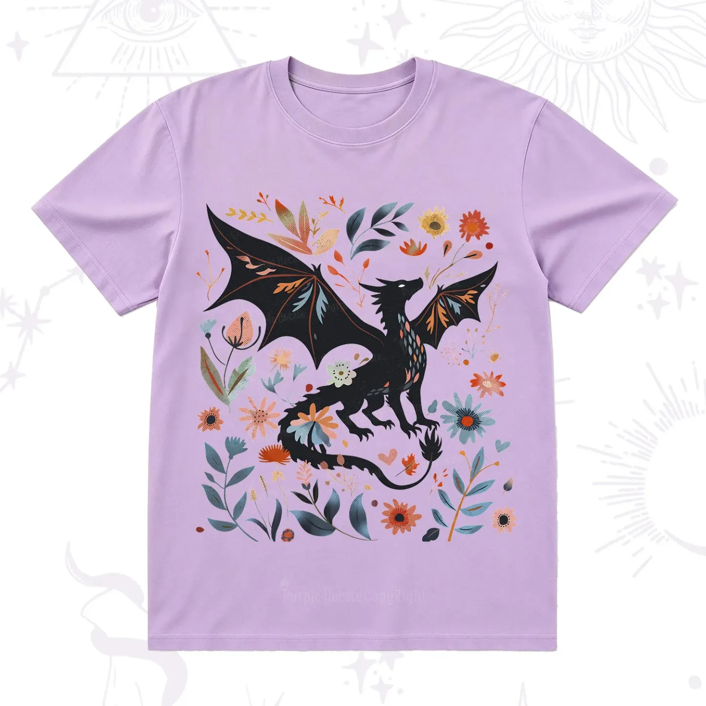 Purplehecate Vintage Fantasy Wyvern Bookish T-Shirt
