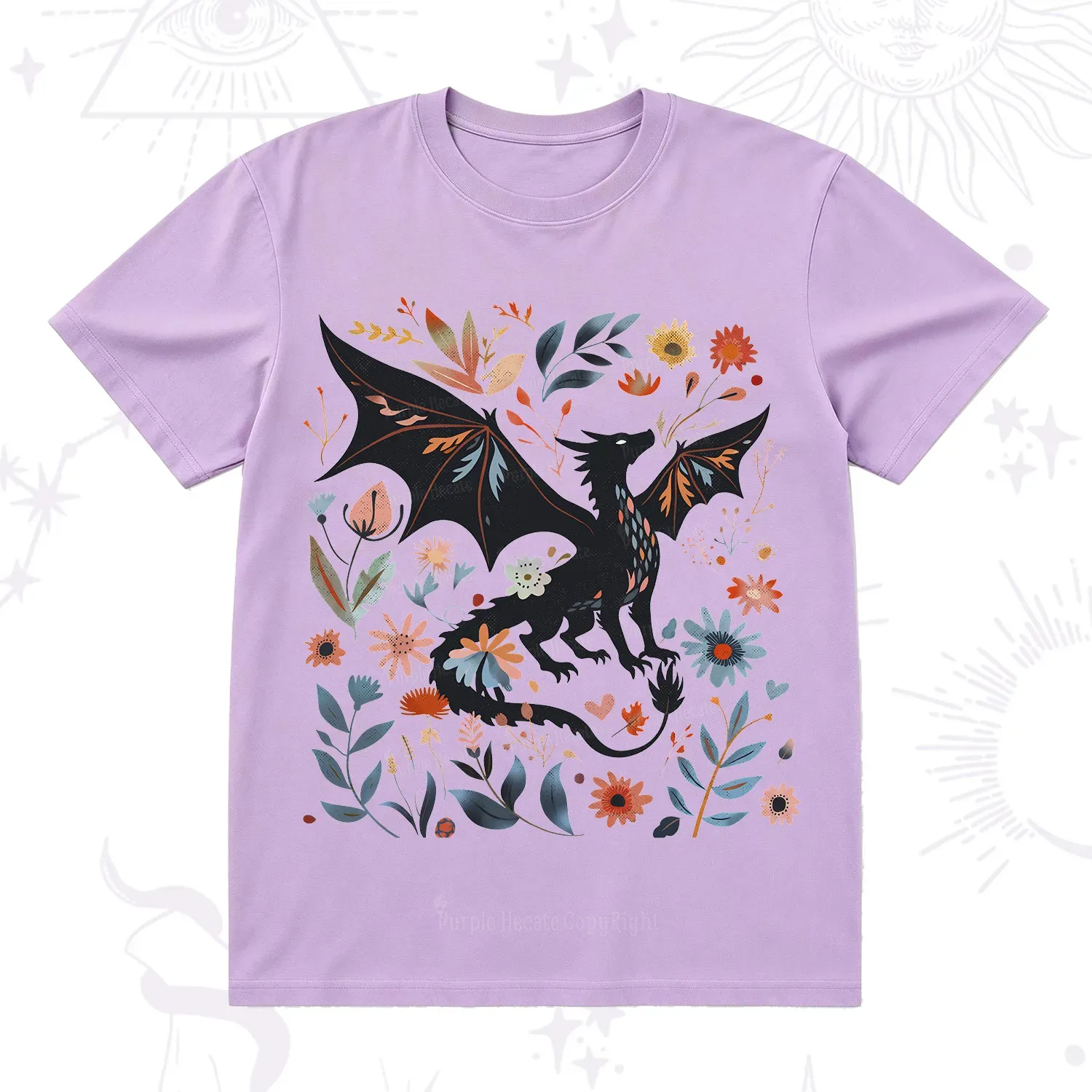 Purplehecate Vintage Fantasy Wyvern Bookish T-Shirt