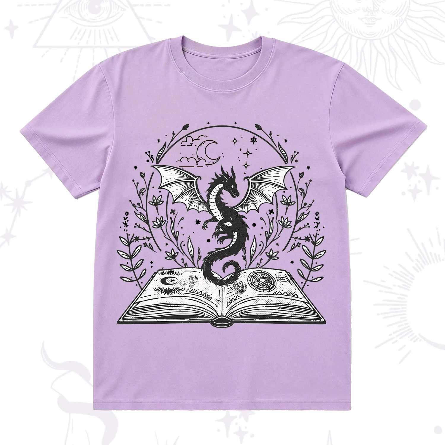 Purplehecate Magical Book Dragon Fantasy T-Shirt