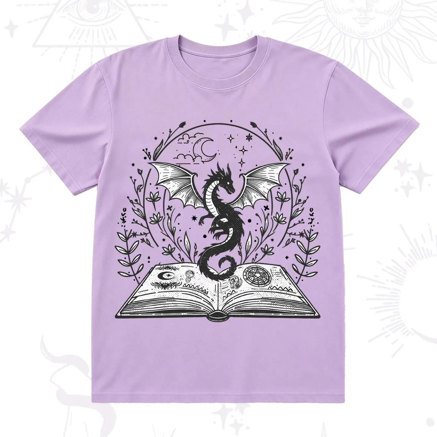 Purplehecate Magical Book Dragon Fantasy T-Shirt