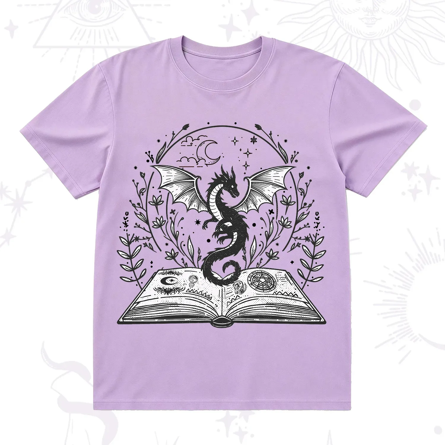 Purplehecate Magical Book Dragon Fantasy T-Shirt