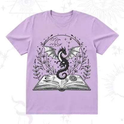 Purplehecate Magical Book Dragon Fantasy T-Shirt