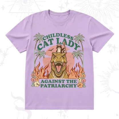 Purplehecate Childless Cat Lady Burn the Patriarchy T-Shirt