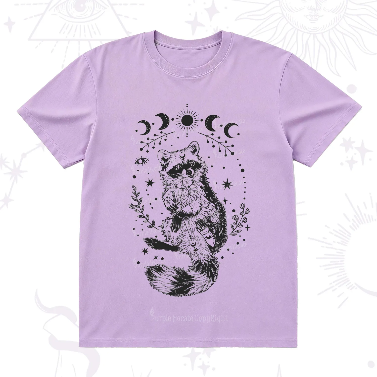 Purplehecate Lunar Magic Raccoon T-Shirt