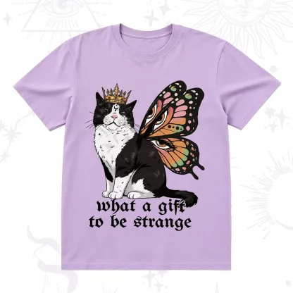 Purplehecate What a Gift to Be Strange Cat T-Shirt