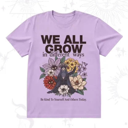 Purplehecate We All Grow Different Ways Floral T-Shirt