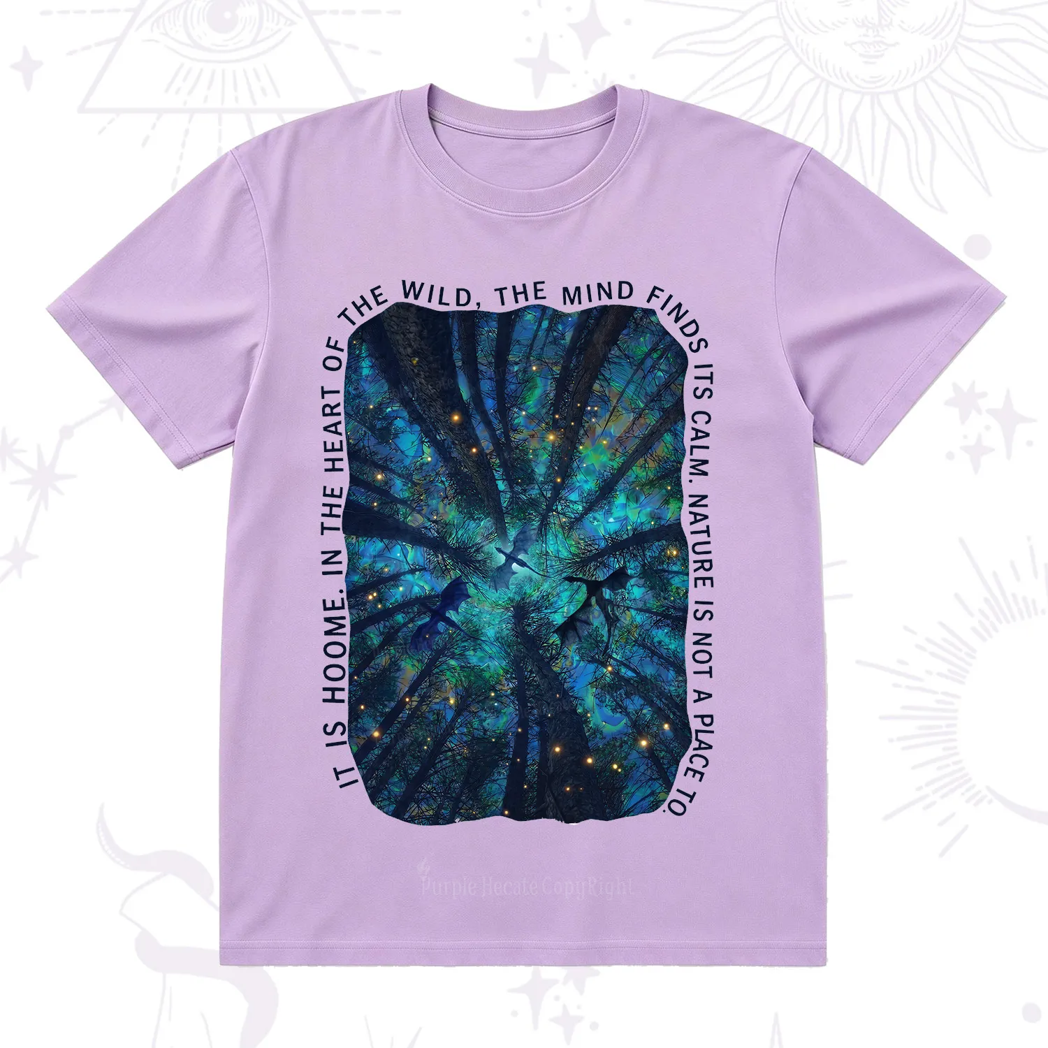 Purplehecate Forest Mindscape Night Sky T-Shirt