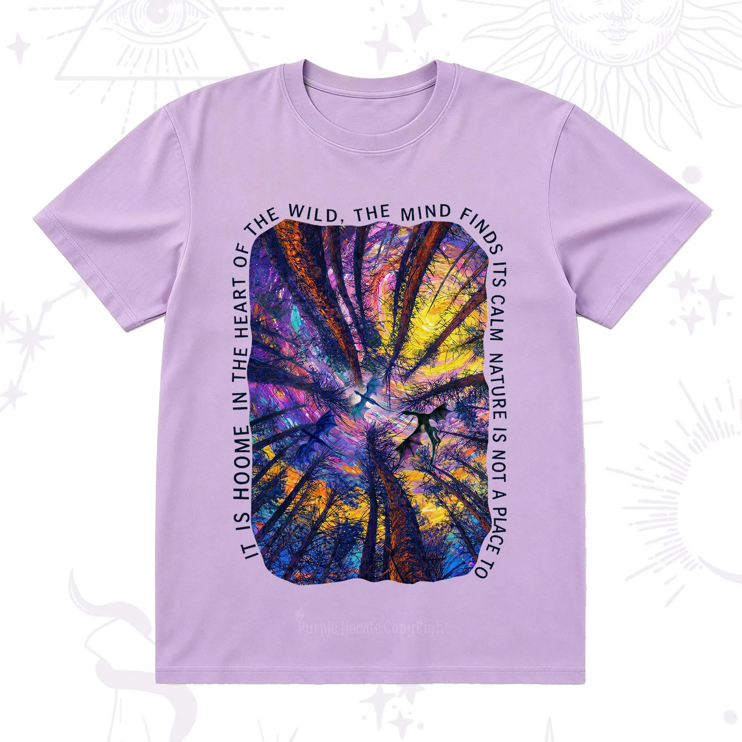 Purplehecate Forest Mindscape Night Sky T-Shirt