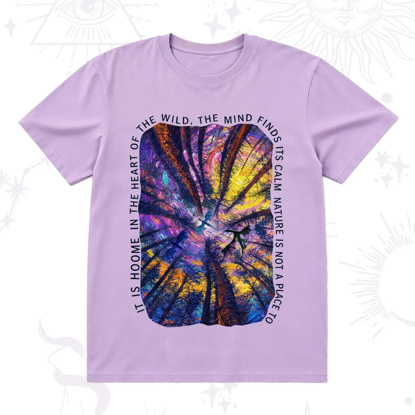 Purplehecate Forest Mindscape Night Sky T-Shirt