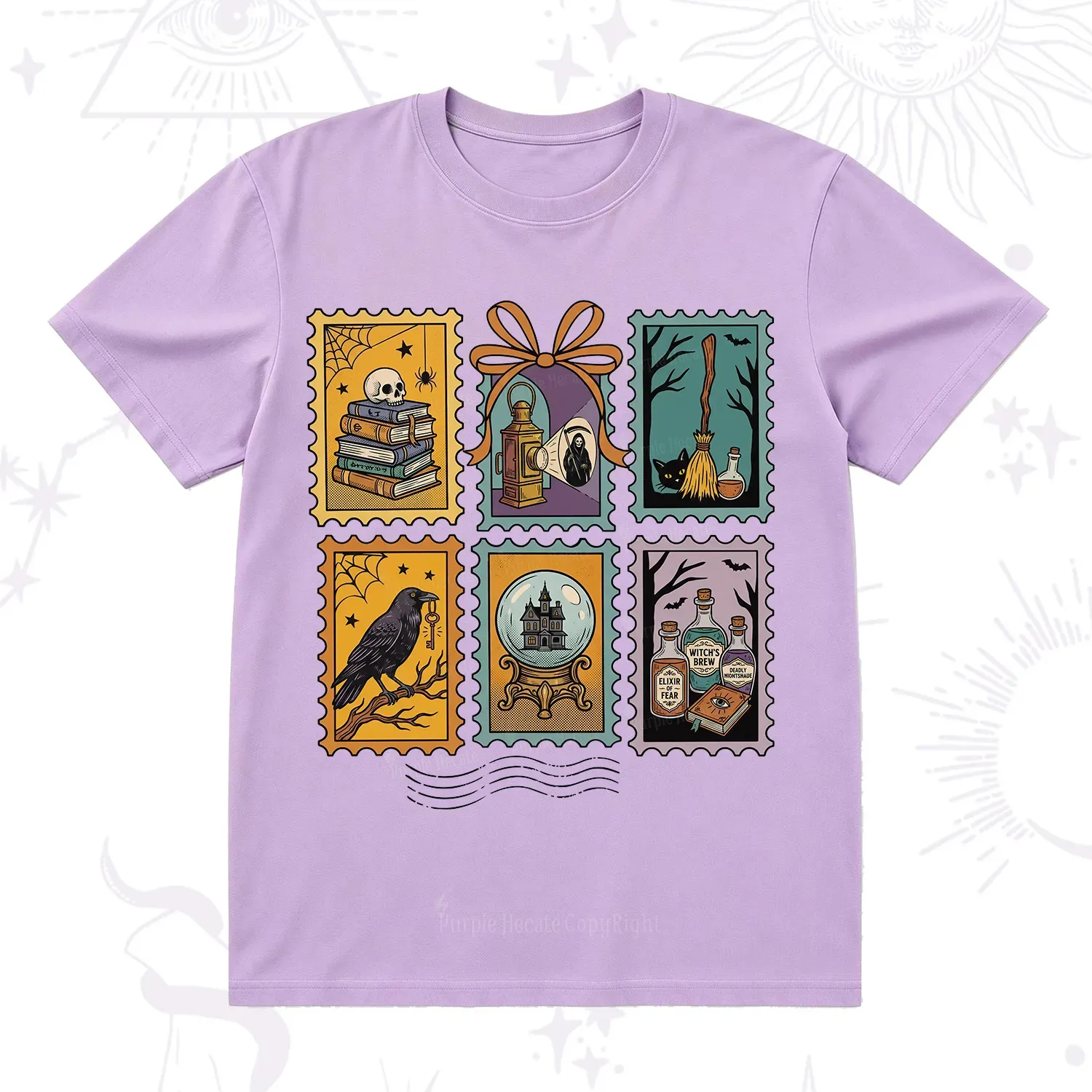 Purplehecate Halloween Witch Raven Castle Potions T-Shirt