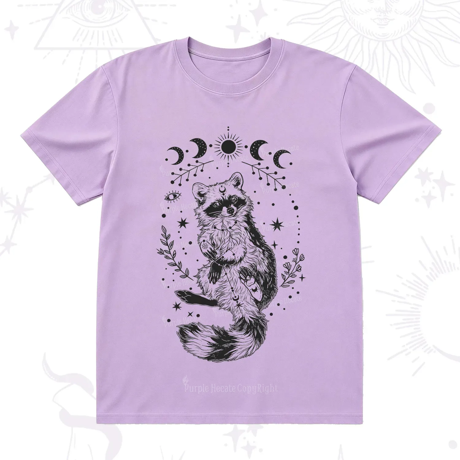Purplehecate Lunar Magic Raccoon T-Shirt