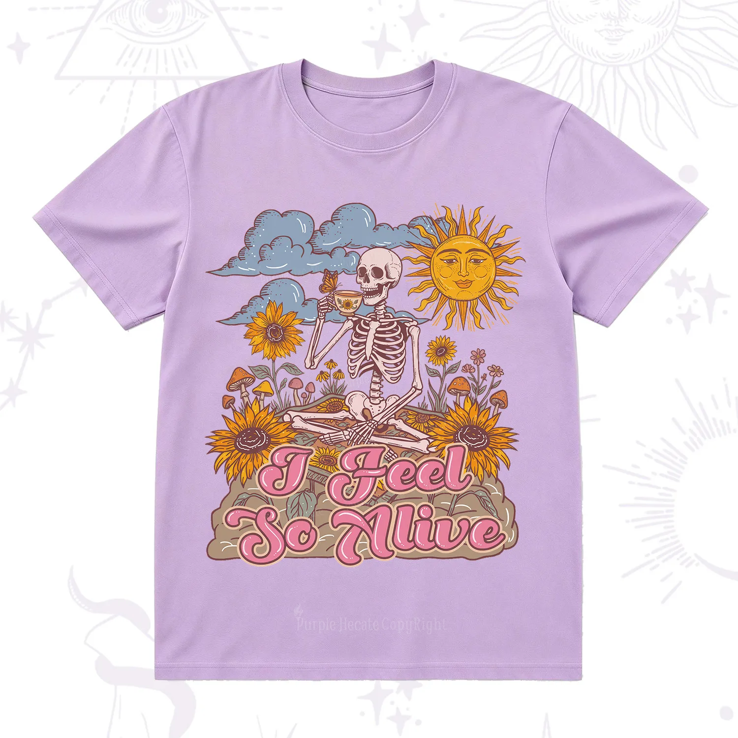Purplehecate I feel So Alive Dancing Sarcastic Skeleton T-Shirt
