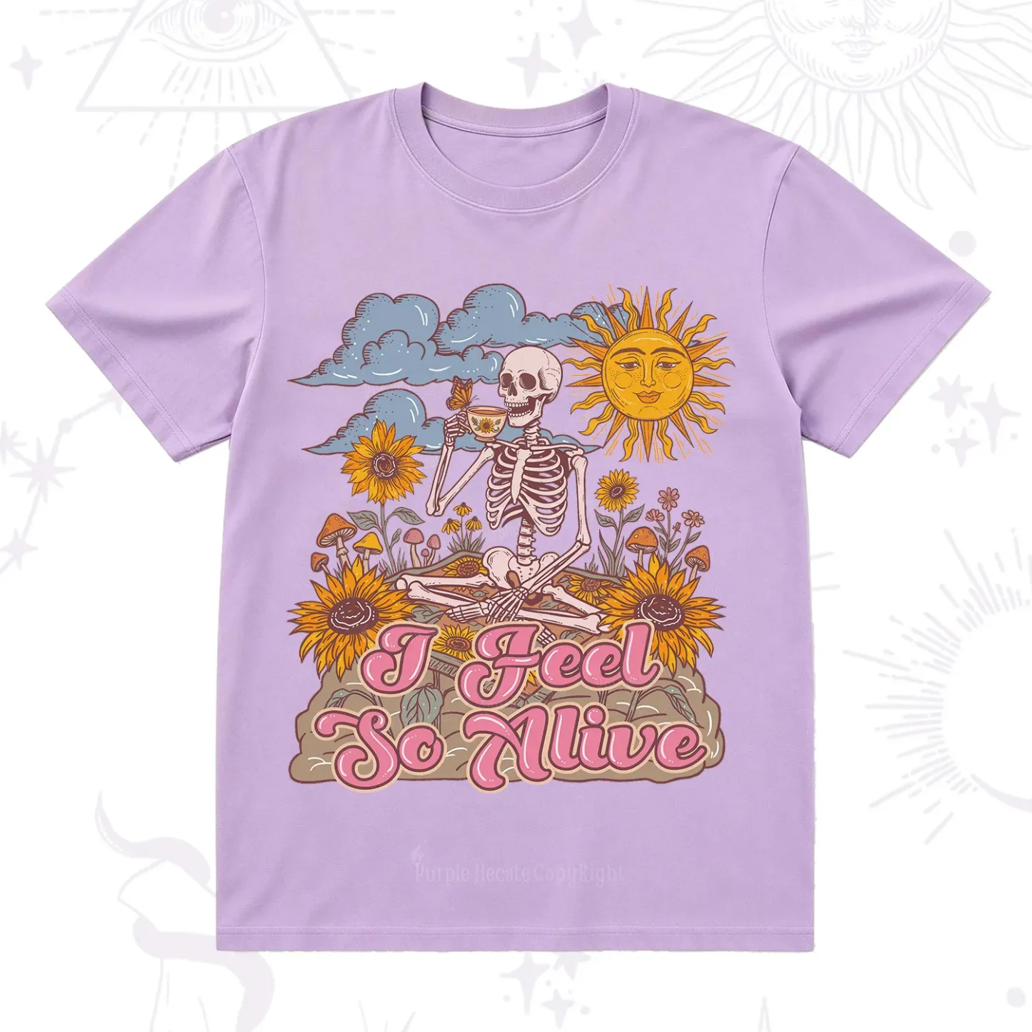 Purplehecate I feel So Alive Dancing Sarcastic Skeleton T-Shirt