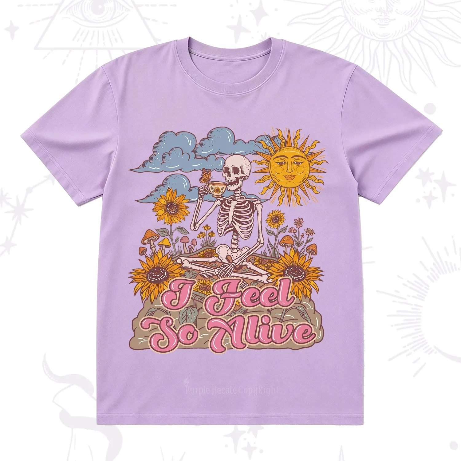 Purplehecate I feel So Alive Dancing Sarcastic Skeleton T-Shirt