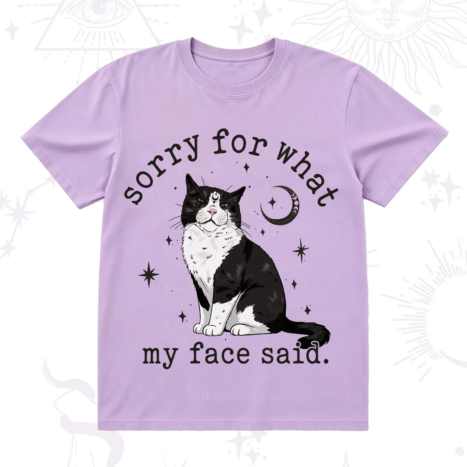 Purplehecate Sorry For What My Face Said Cat T-Shirt