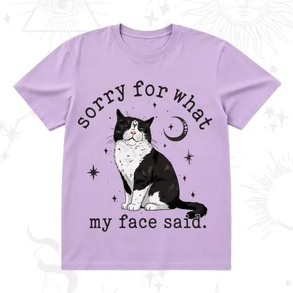 Purplehecate Sorry For What My Face Said Cat T-Shirt