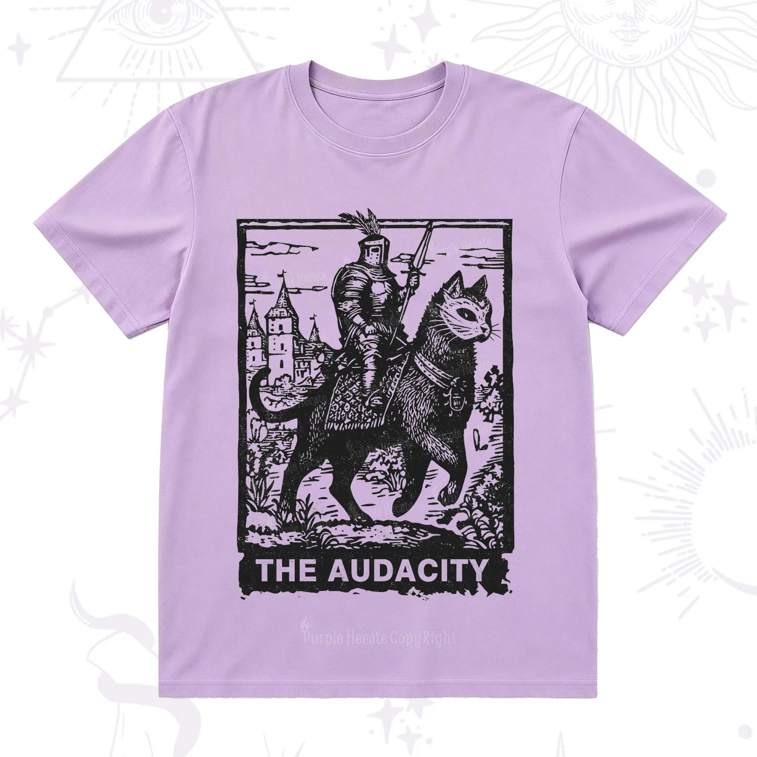 Purplehecate The Audacity Knight Cat T-Shirt