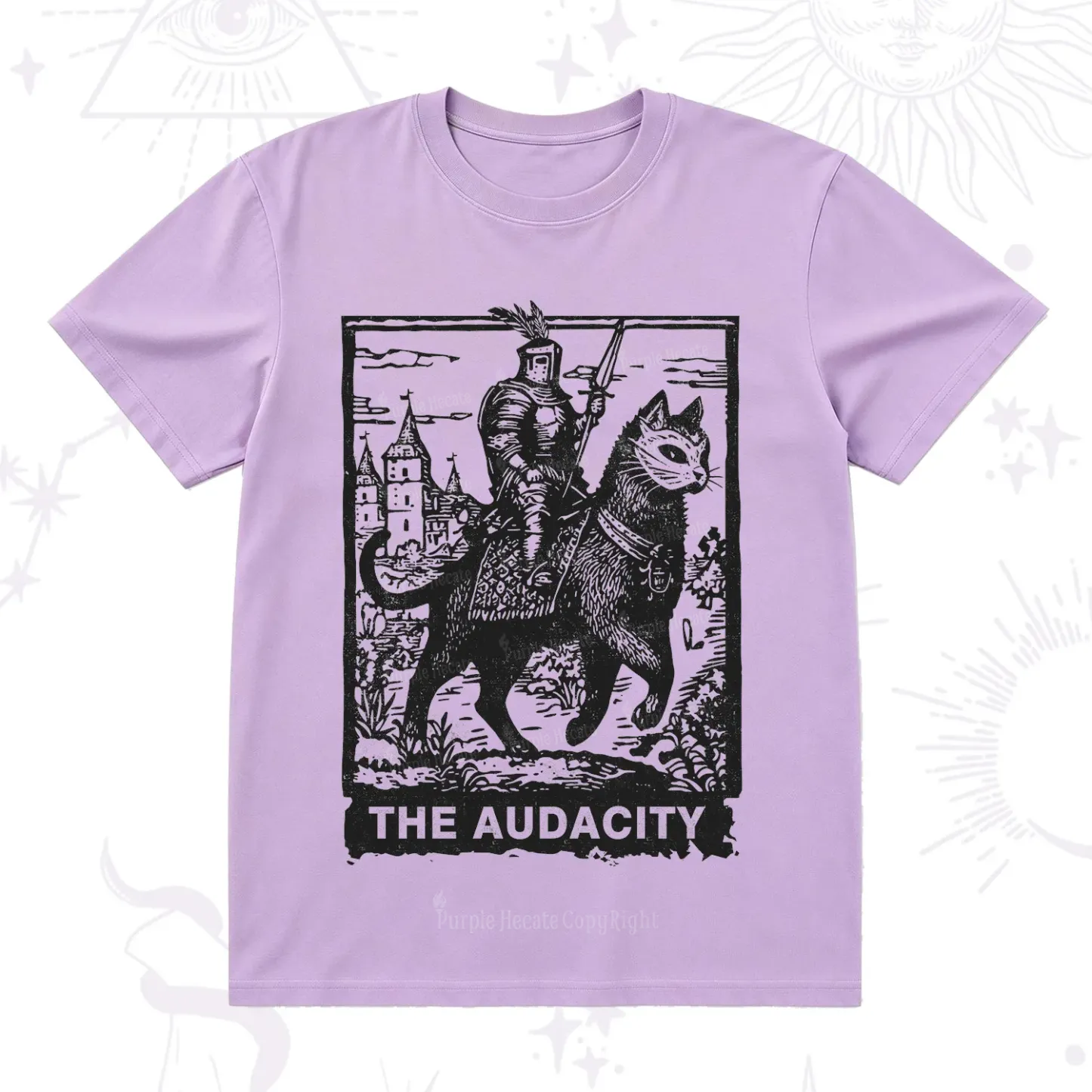 Purplehecate The Audacity Knight Cat T-Shirt