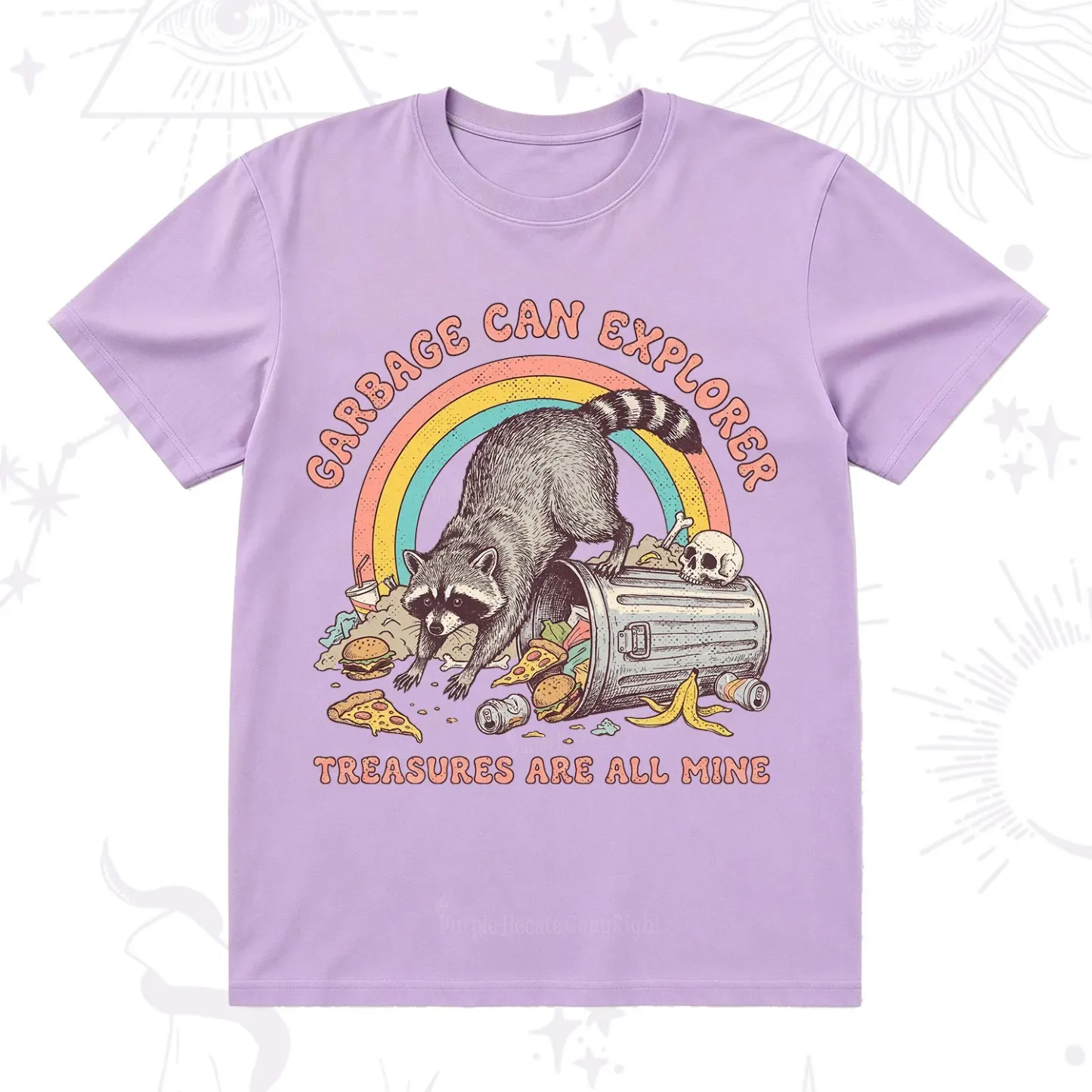Purplehecate Garbage Can Explorer Raccoon T-Shirt