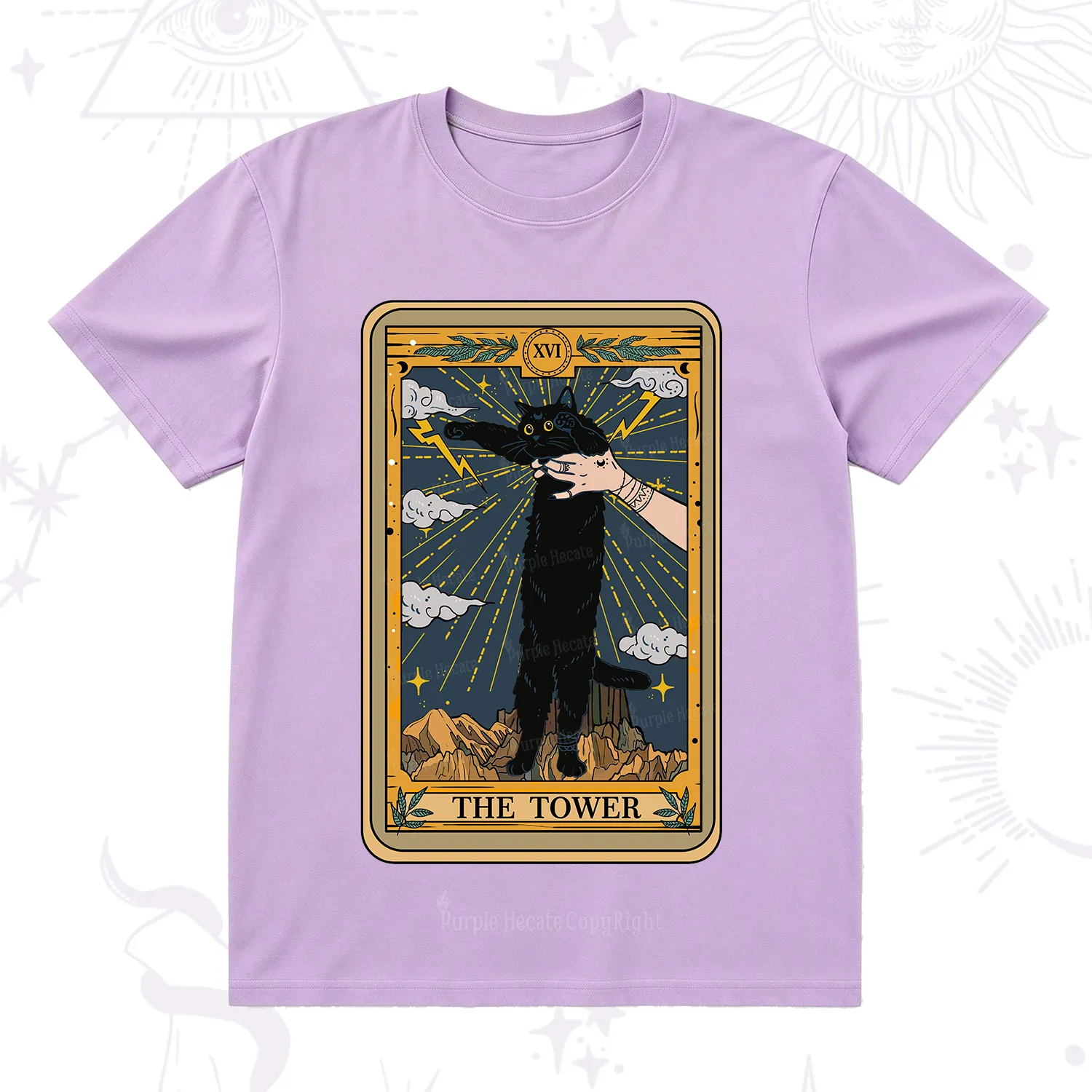 Purplehecate The Tower Cats Tarot T-Shirt