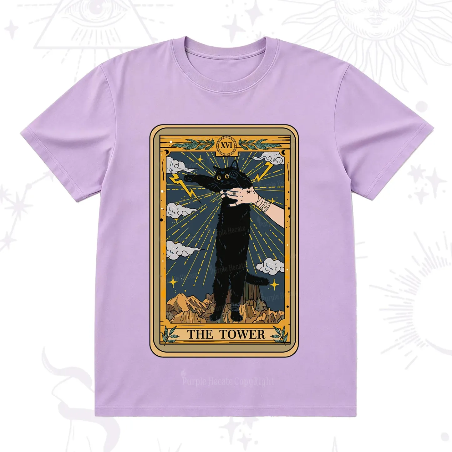 Purplehecate The Tower Cats Tarot T-Shirt