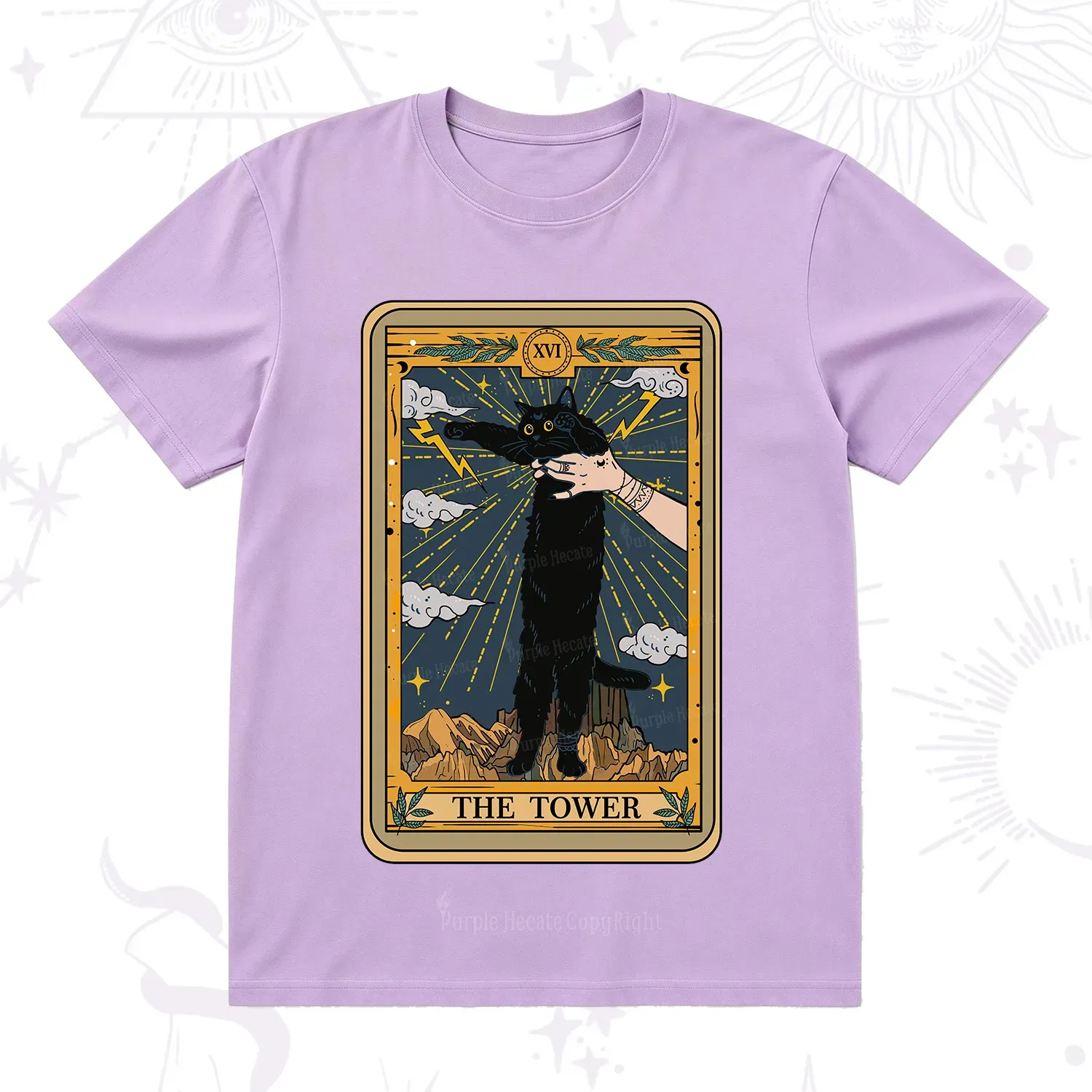 Purplehecate The Tower Cats Tarot T-Shirt