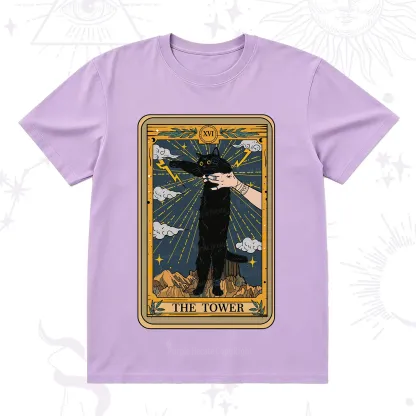 Purplehecate The Tower Cats Tarot T-Shirt