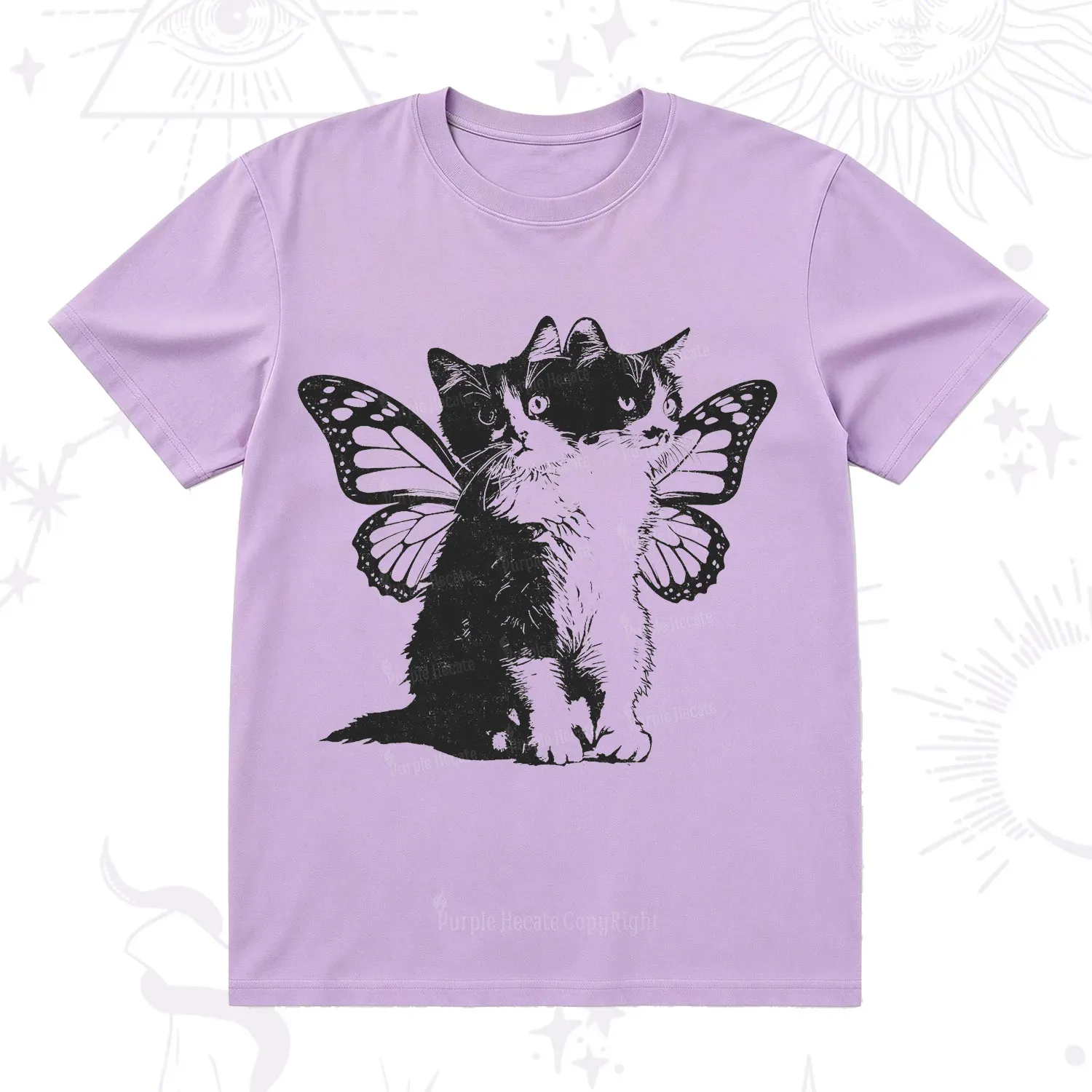 Purplehecate Mystery Butterfly Cat T-Shirt