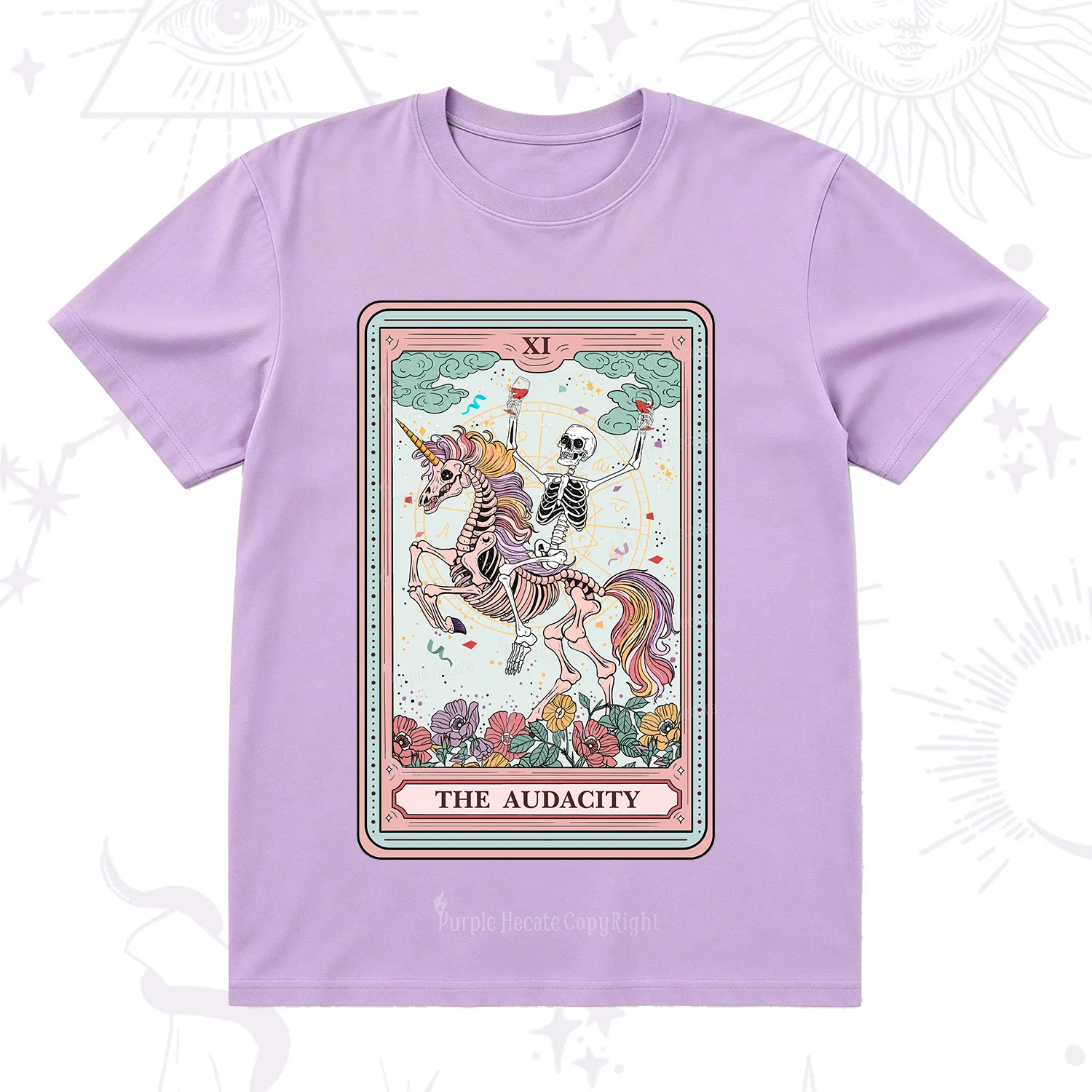 Purplehecate The Funny Skeleton Audacity Tarot T-Shirt