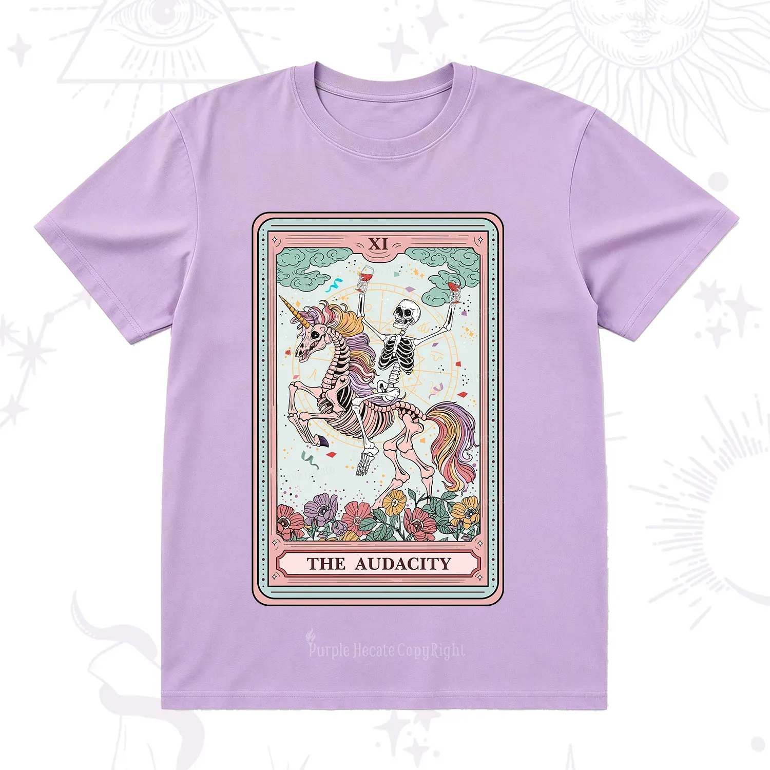 Purplehecate The Funny Skeleton Audacity Tarot T-Shirt