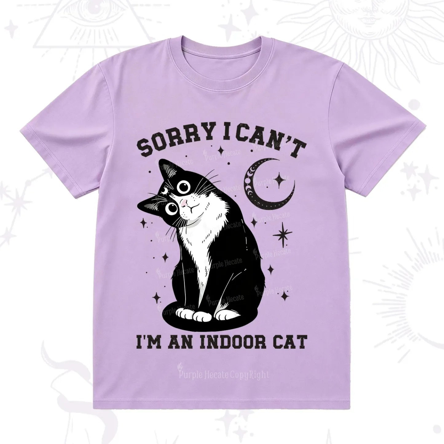 Purplehecate Sorry I Can't Go I'm an Indoor Cat T-Shirt