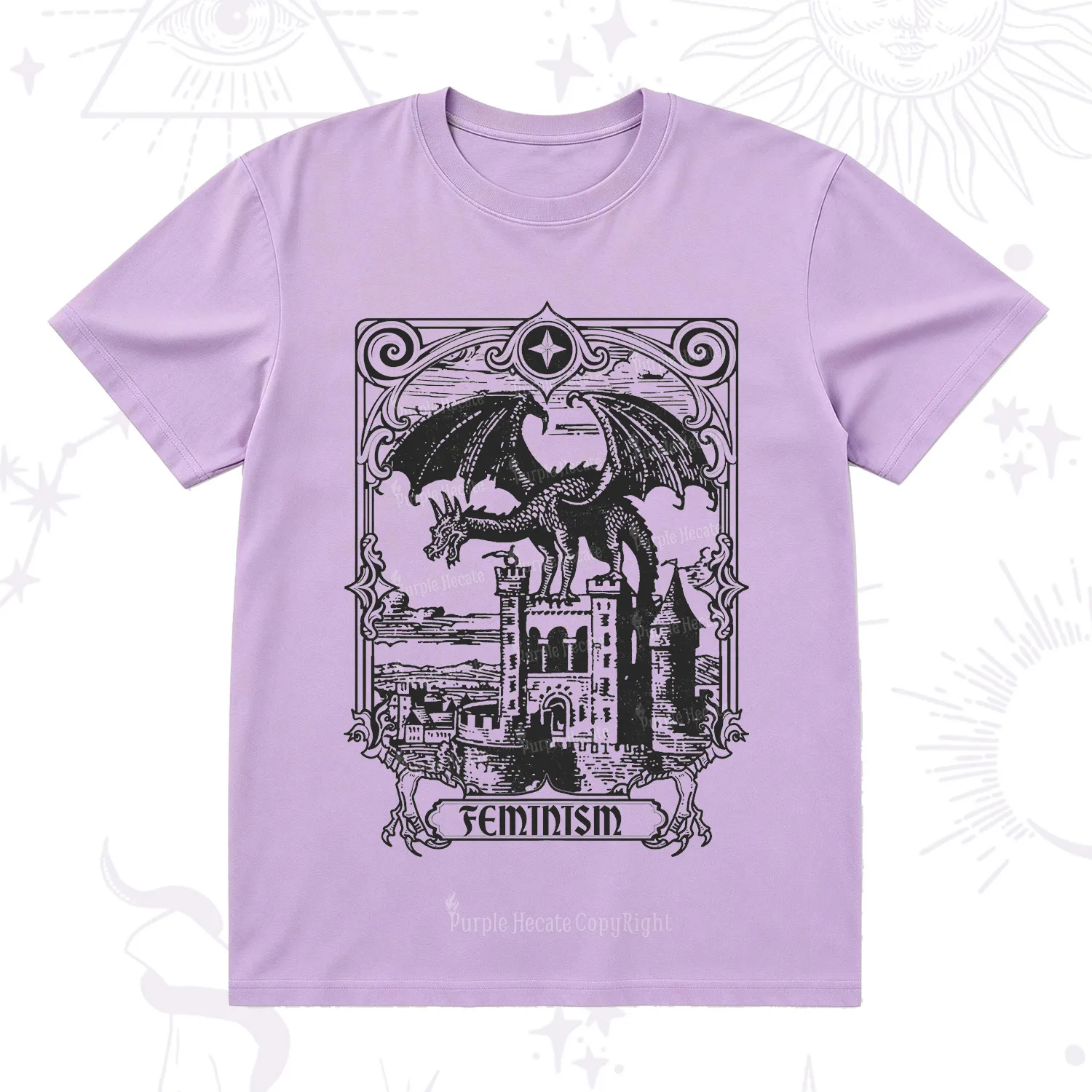 Purplehecate Medieval Feminist Dragon T-Shirt