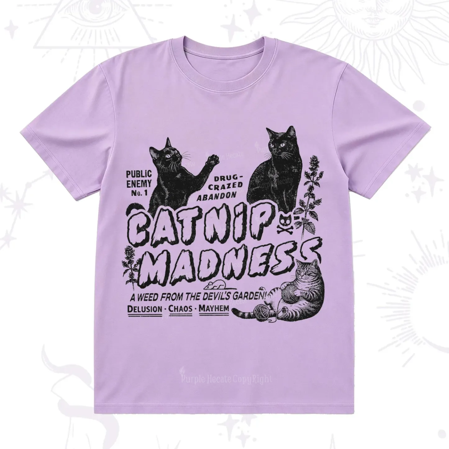 Purplehecate Catnip?Madness Cute?Cat T-Shirt