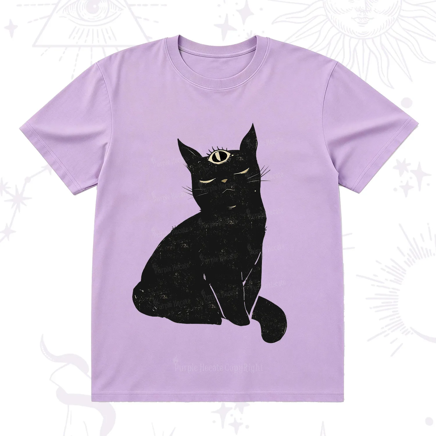 Purplehecate Third Eye Black Cat T-Shirt