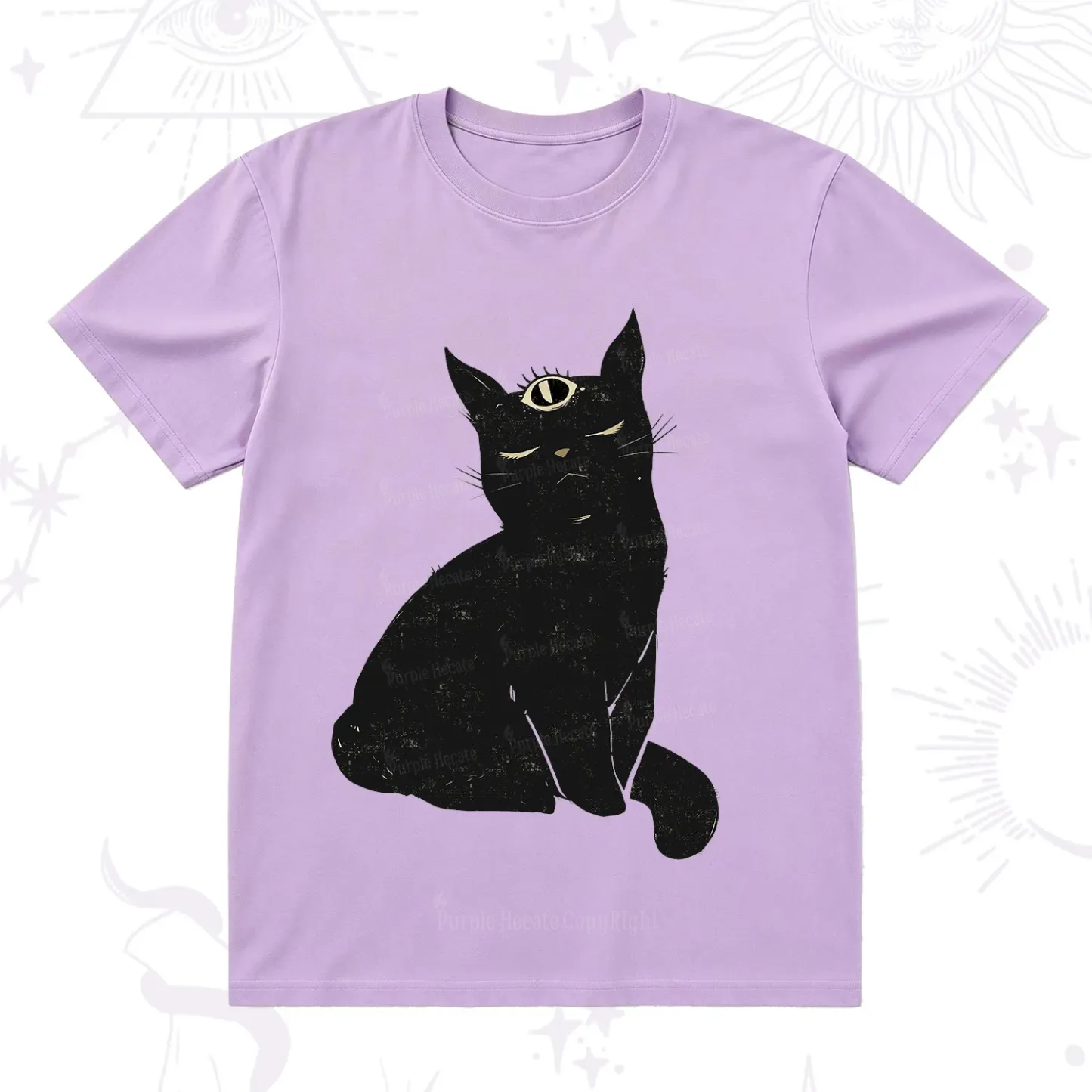 Purplehecate Third Eye Black Cat T-Shirt