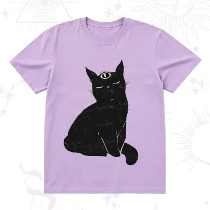 Purplehecate Third Eye Black Cat T-Shirt