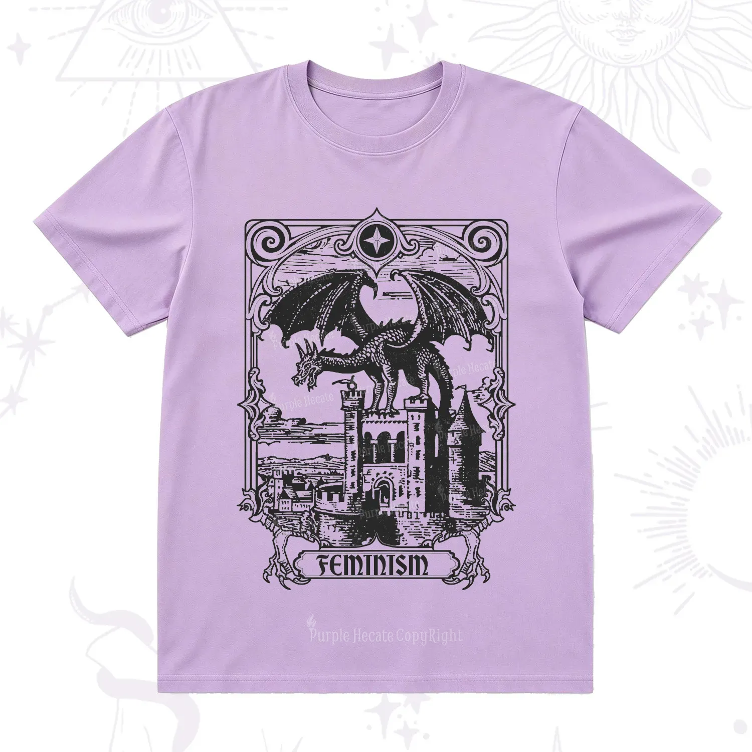 Purplehecate Medieval Feminist Dragon T-Shirt