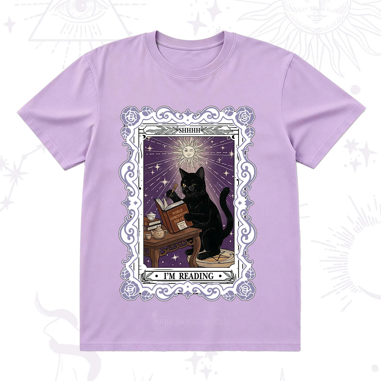 Purplehecate The Reading Cat Tarot T-Shirt