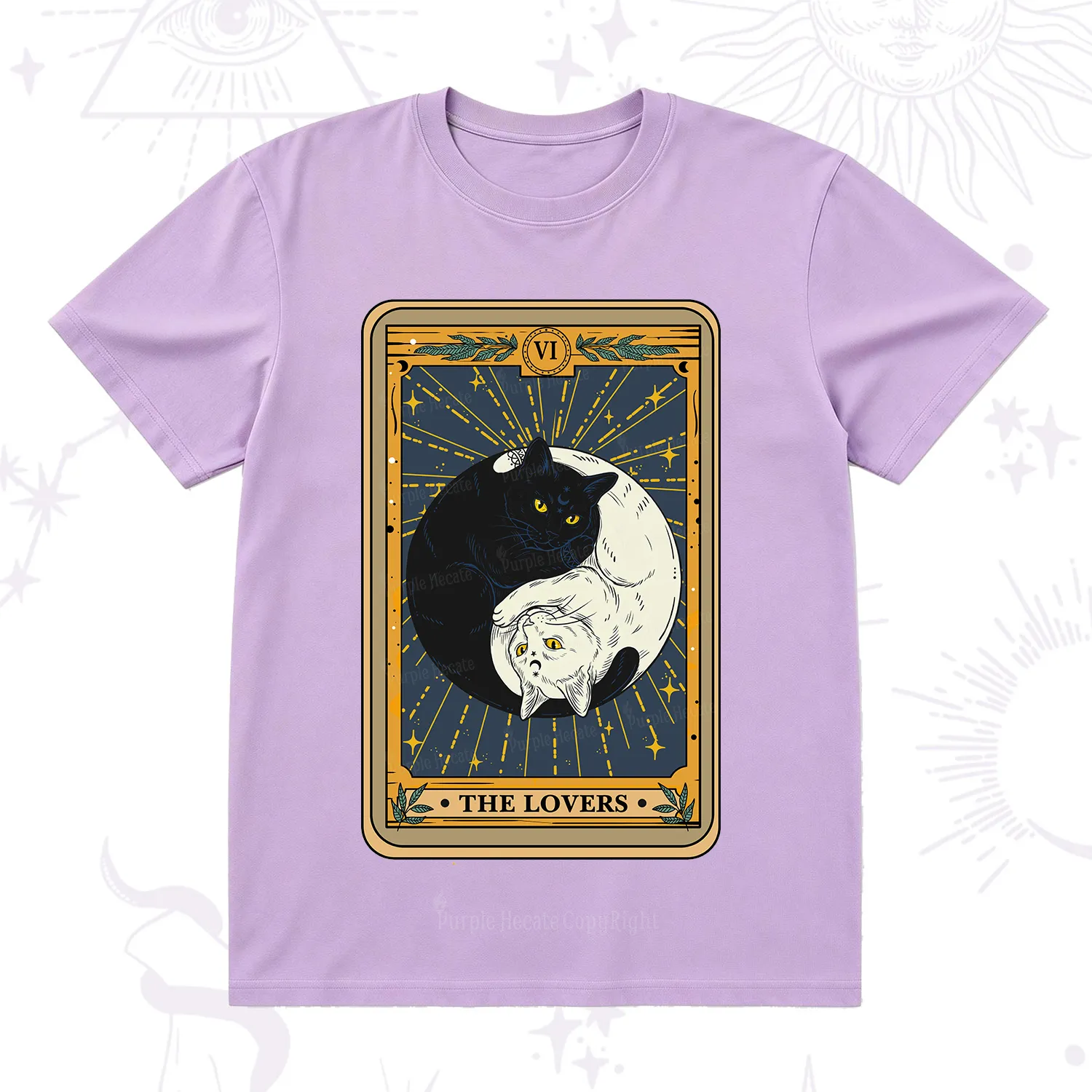 Purplehecate The Lovers Cat Tarot T-Shirt