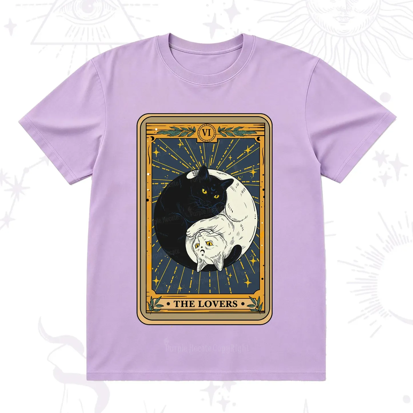 Purplehecate The Lovers Cat Tarot T-Shirt