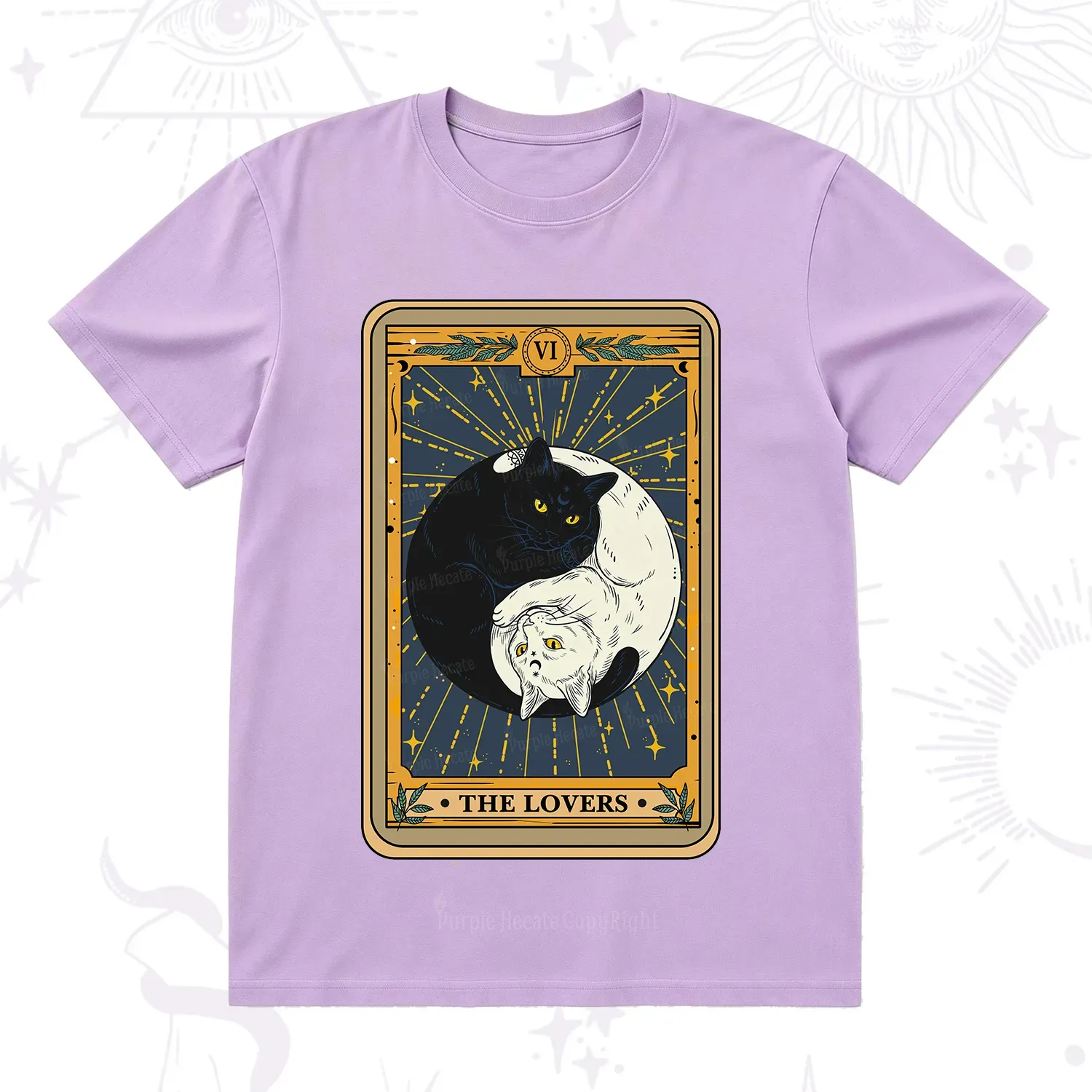 Purplehecate The Lovers Cat Tarot T-Shirt