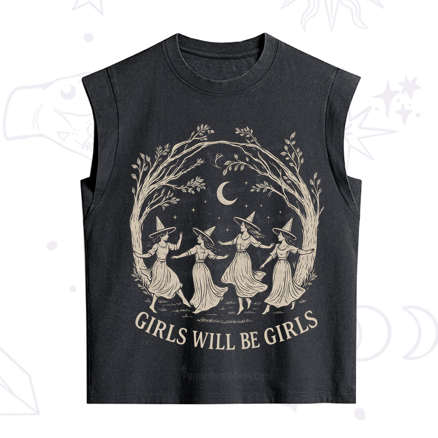 Purplehecate Girls Will Be Girls Witch Vintage Washed Tank
