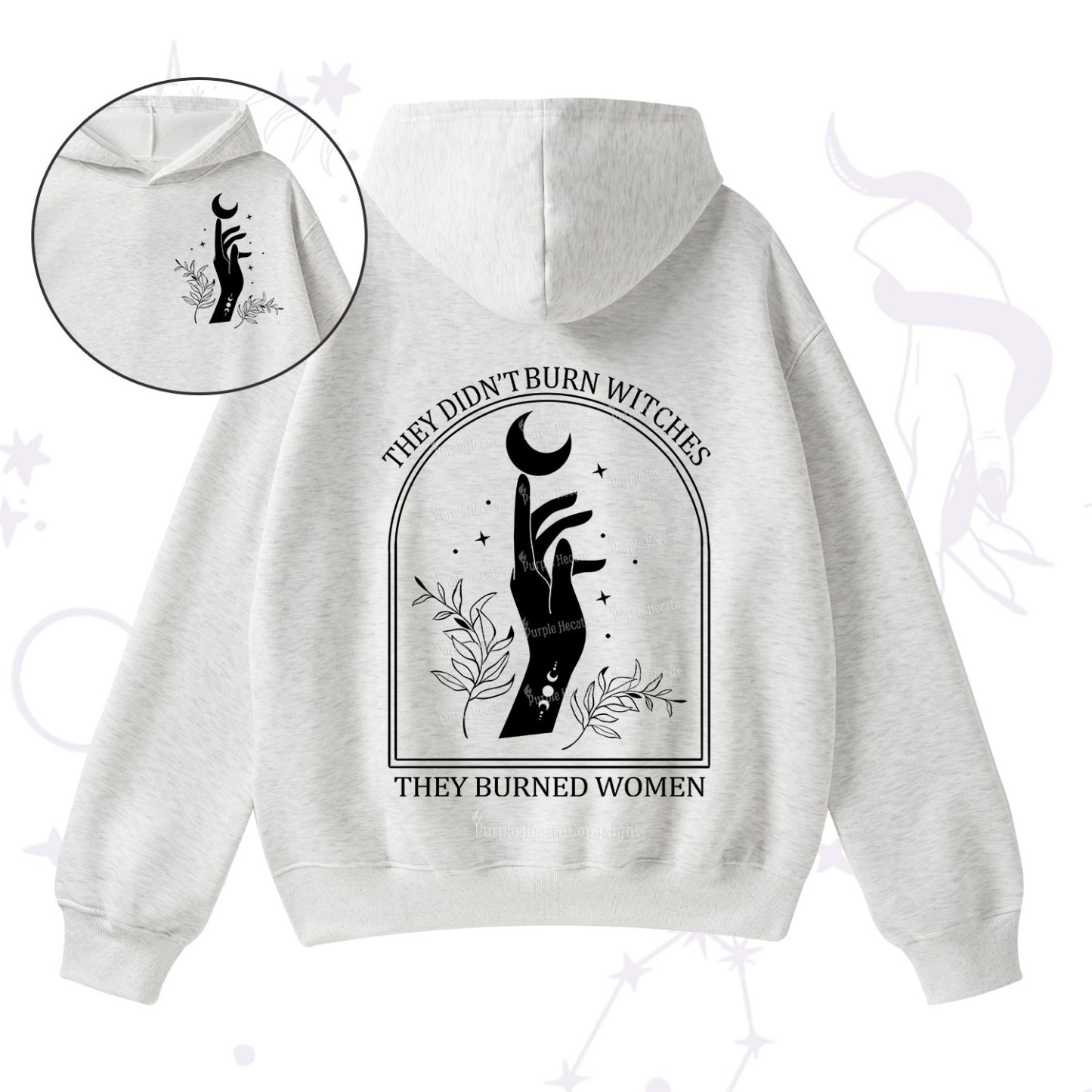 Purplehecate They Didn't Burn Witches They Burned Women Fleece Hoodie Suit