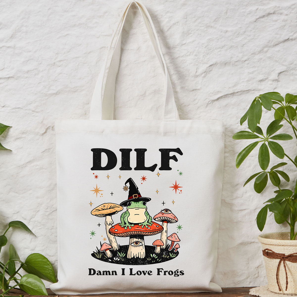 Purplehecate Dilf Damn I Love Frogs Tote Bag