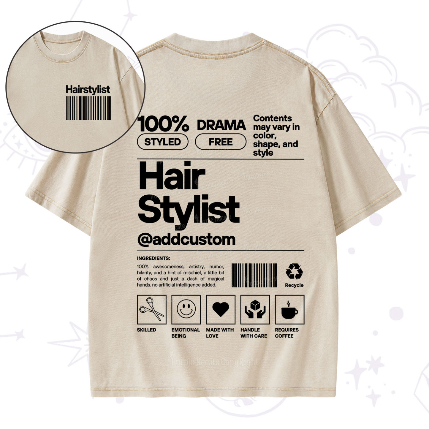 Purplehecate Hairstylist Washed T-Shirt