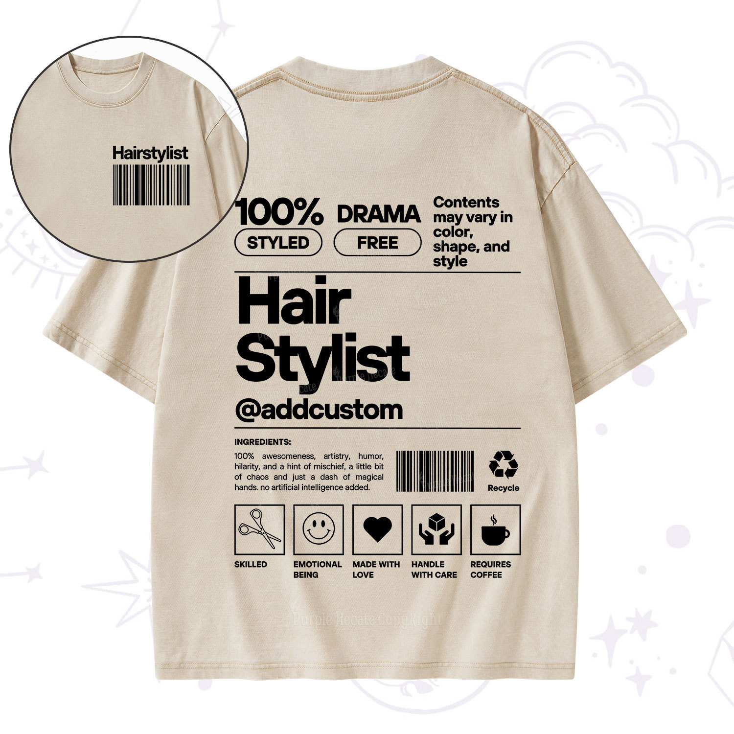 Purplehecate Hairstylist Washed T-Shirt