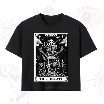 Purplehecate The Dark Moon Goddess Hecate Tarot Crop T-Shirt