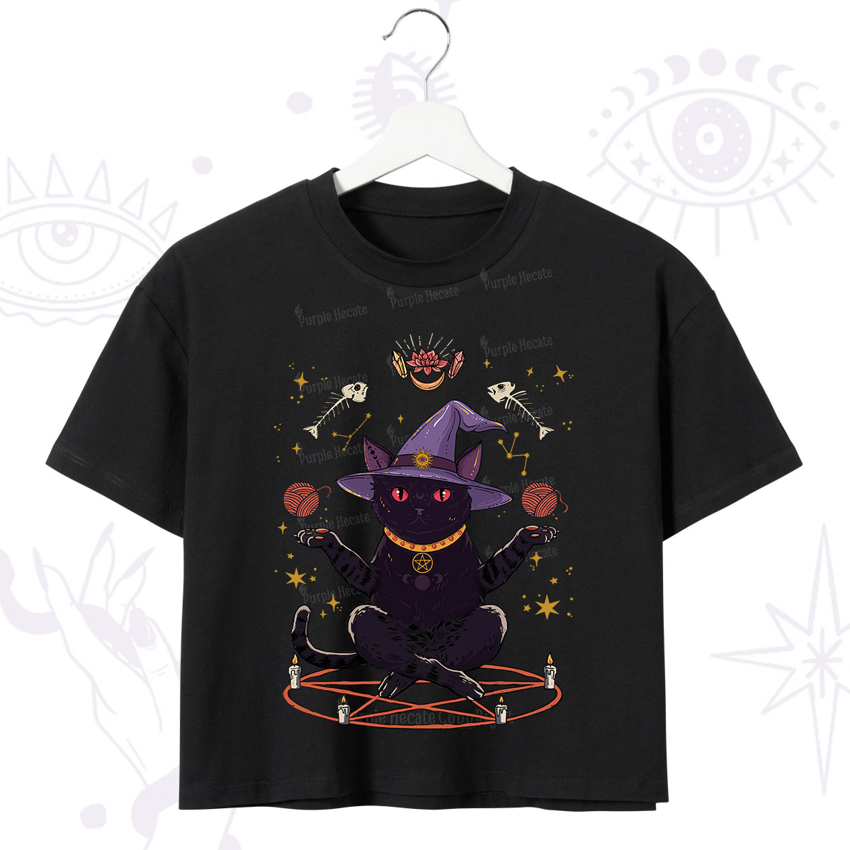 Purplehecate Meowitch Rituals Crop T-Shirt