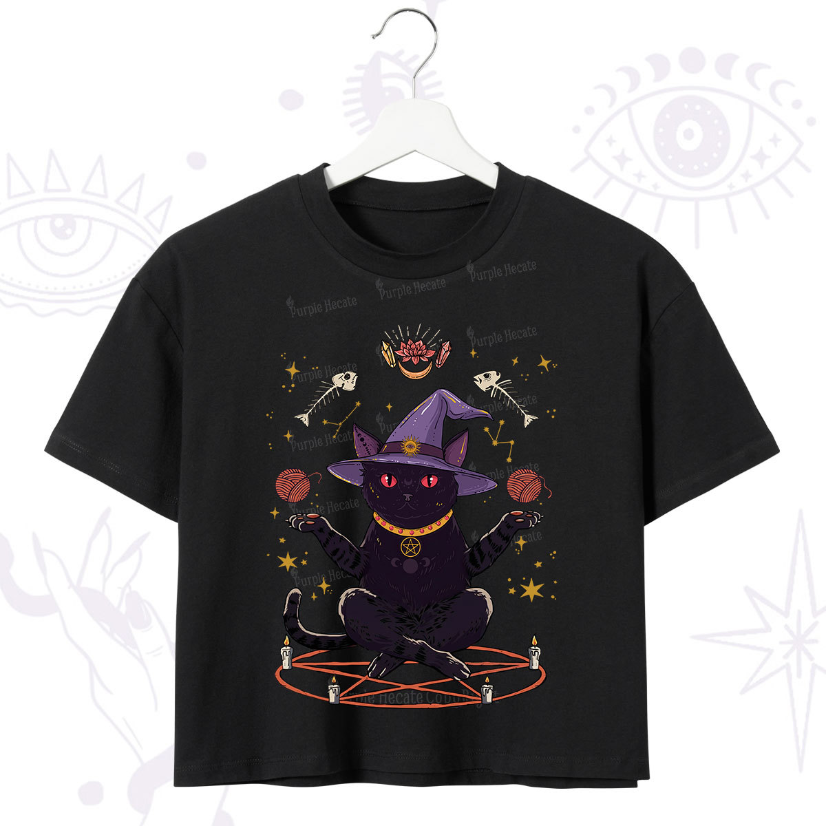 Purplehecate Meowitch Rituals Crop T-Shirt